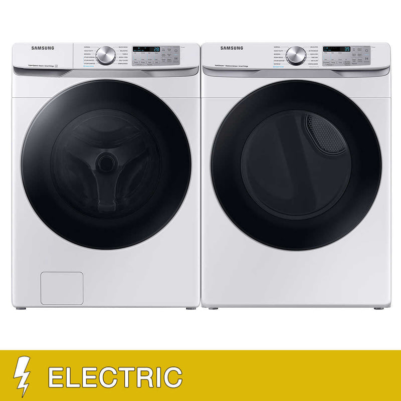 Samsung 4.5 cu. ft. Large Capacity Smart Front Load Washer with Super Speed Wash and 7.5 cu. ft. Smart ELECTRIC Dryer with Steam Sanitize+