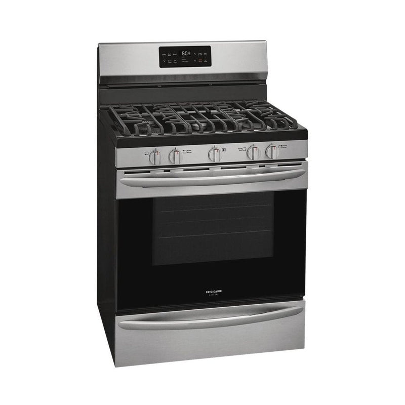 Frigidaire Gallery 30" 5.0 Cu. Ft. Gas Range with Steam Clean and Quick Bake Convection in Smudge-Proof Stainless Steel