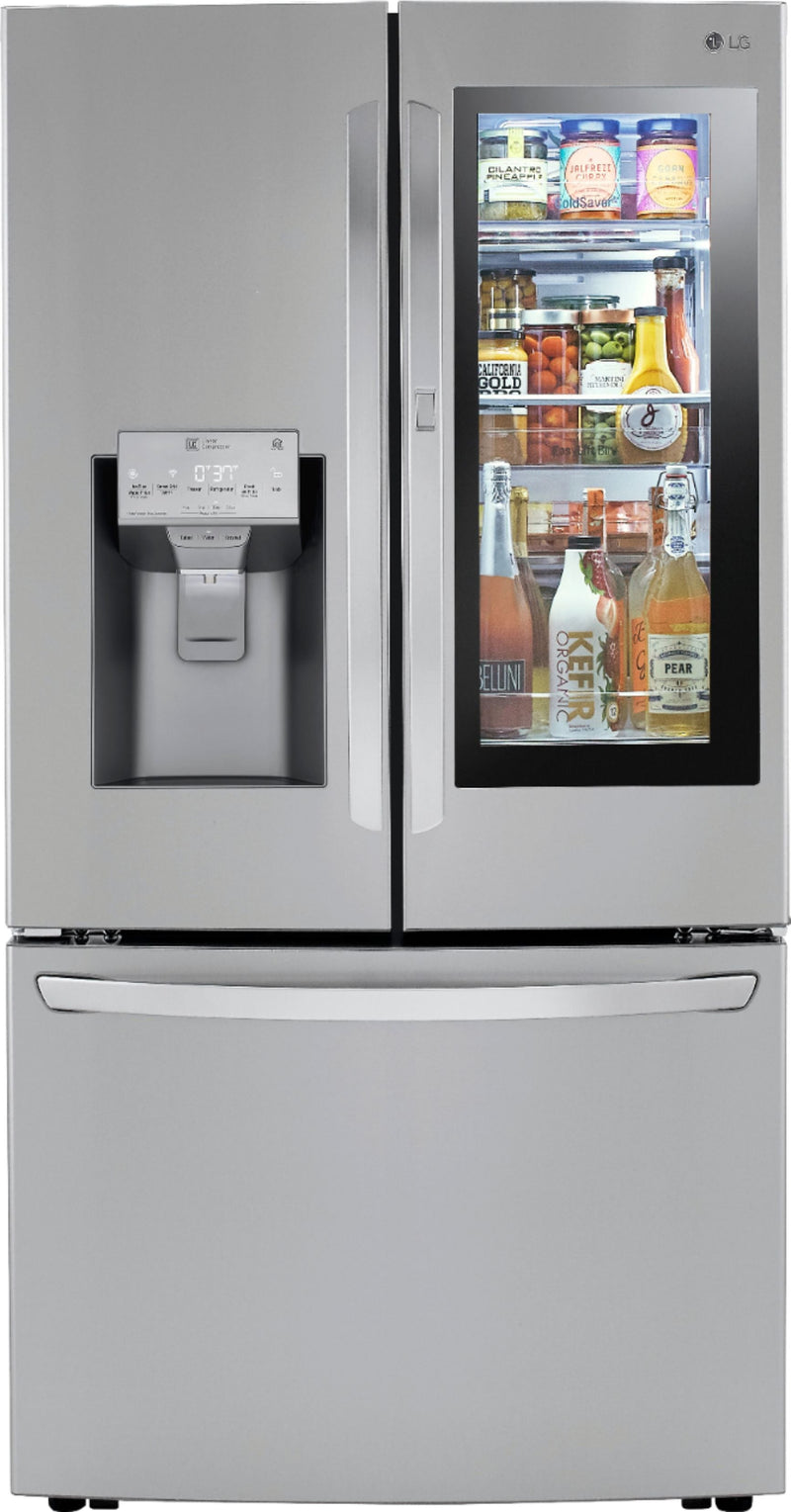 Clearance LG 24 Cu. Ft. French Door-in-Door Counter-Depth Smart Refrigerator with Craft Ice and InstaView - Stainless steel