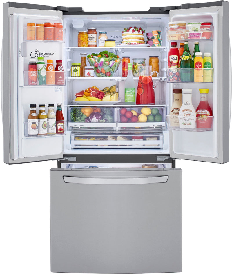 25 Cu. Ft. French Door Smart Refrigerator with External Tall Ice and Water - Stainless steel