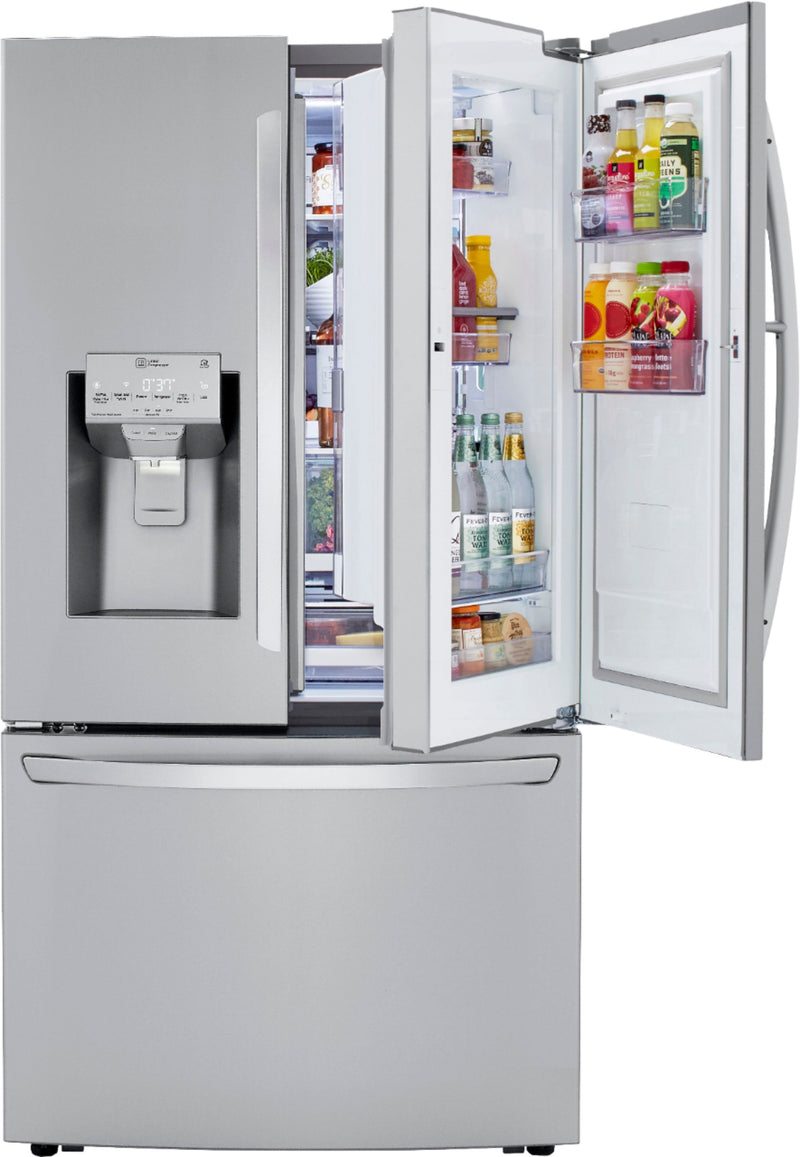 24 Cu. Ft. French Door-in-Door Counter-Depth Smart Refrigerator with Craft Ice - Stainless steel