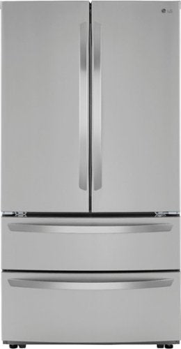 23 Cu. Ft. 4-Door French Door Counter-Depth Refrigerator with Double Freezer and Internal Water Dispenser - Stainless steel