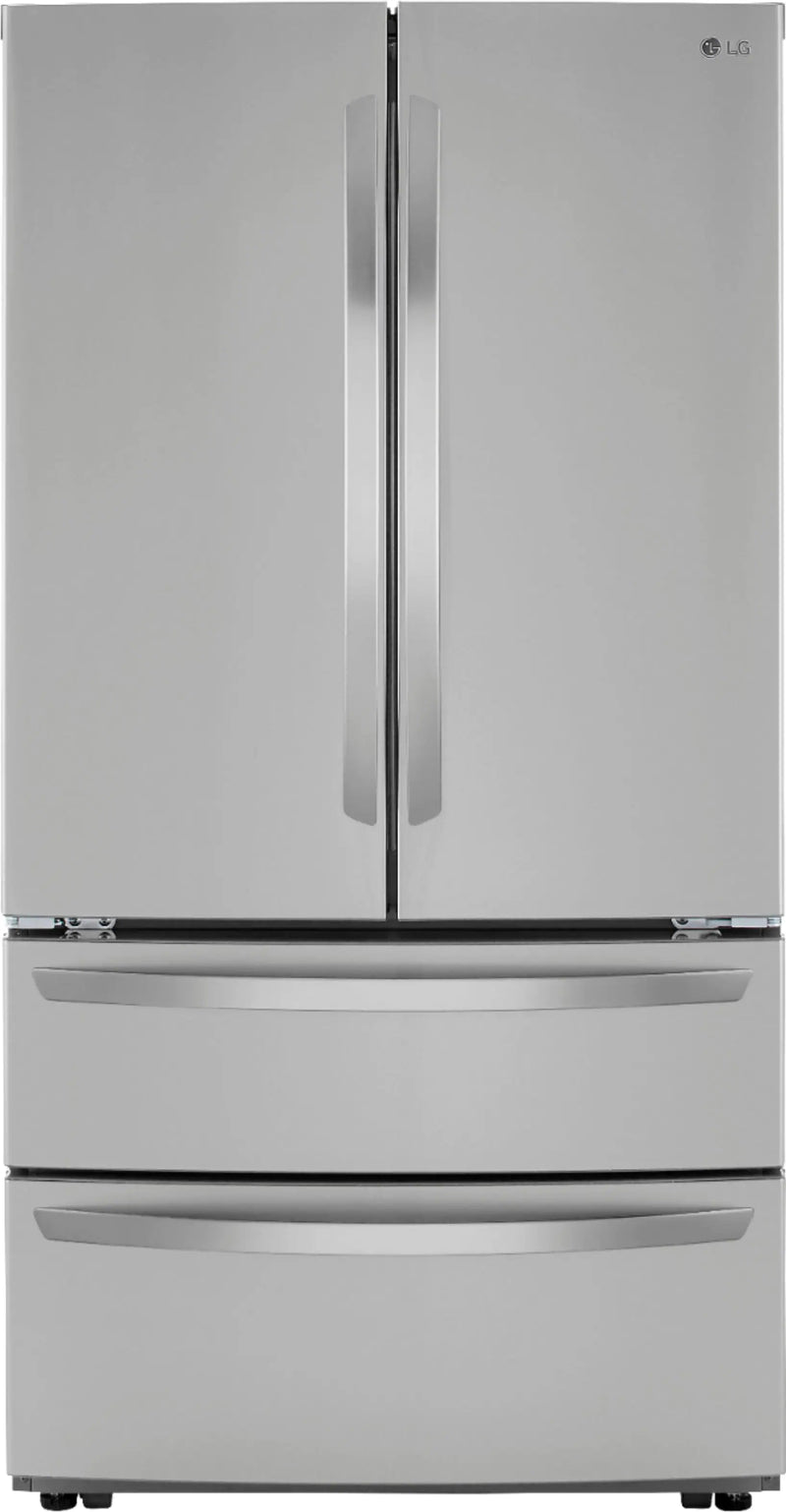 23 Cu. Ft. 4-Door French Door Counter-Depth Refrigerator with Double Freezer and Internal Water Dispenser - Stainless steel