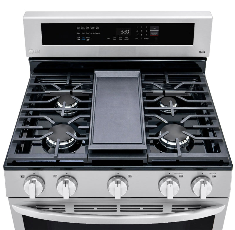 LG - 5.8 Cu. Ft. Freestanding Gas True Convection Range with EasyClean, InstaView and AirFry - Stainless steel