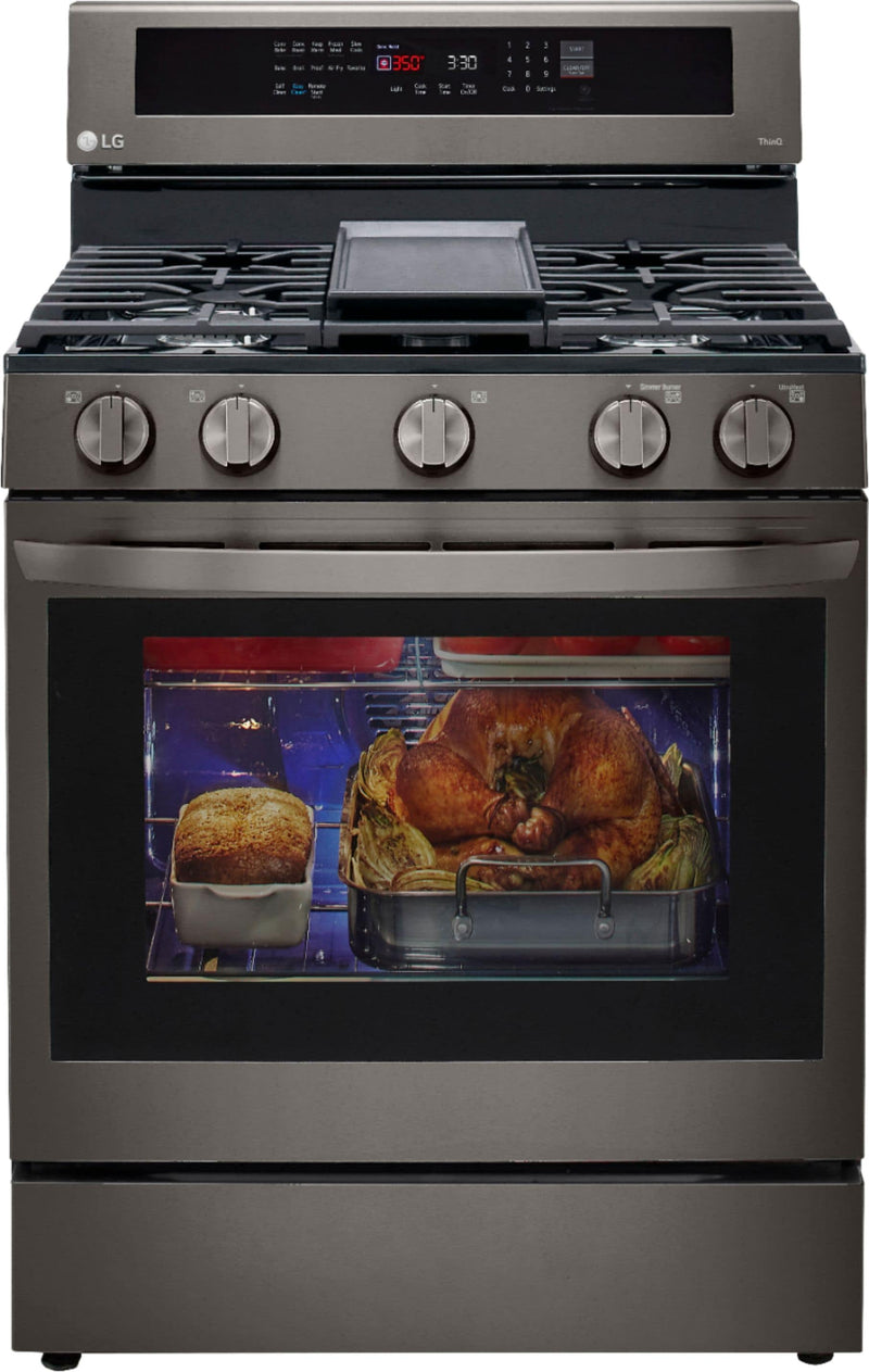 5.8 Cu. Ft. Smart Freestanding Gas True Convection Range with EasyClean, WideView Window and AirFry