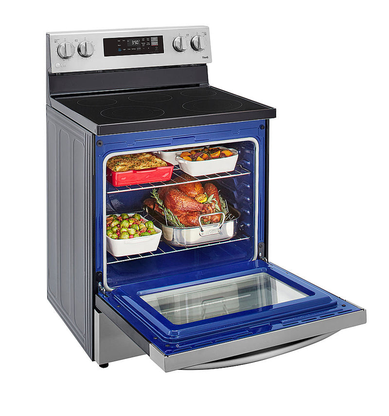 6.3 Cu. Ft. Smart Freestanding Electric Range with EasyClean and WideView Window - Stainless steel