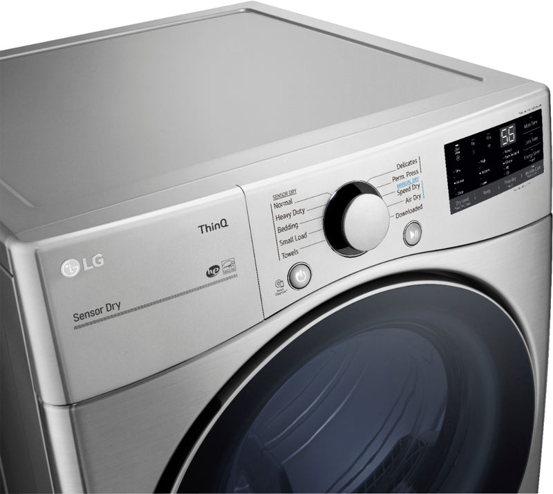 Clearance 7.4 Cu. Ft. Stackable Smart Electric Dryer with Built In Intelligence - Graphite stee