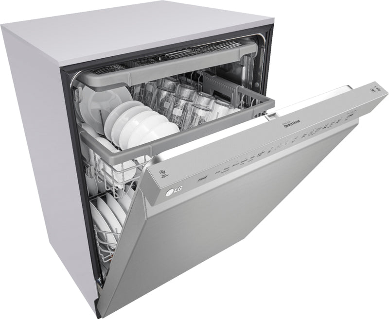 24" Front Control Smart Built-In Stainless Steel Tub Dishwasher with 3rd Rack, Quadwash, and 48dba - Stainless steel