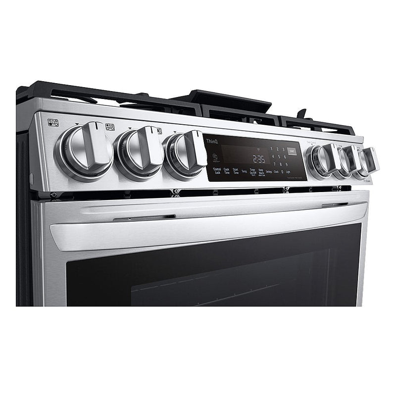 LG - 6.3 Cu. Ft. Smart Slide-In Gas True Convection Range with EasyClean and Air Sous-Vide - Stainless Steel