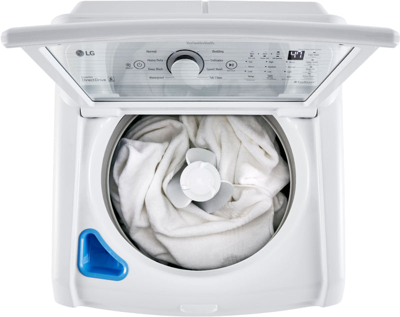 LG - 4.3 Cu. Ft. High-Efficiency Smart Top Load Washer with TurboDrum Technology - White