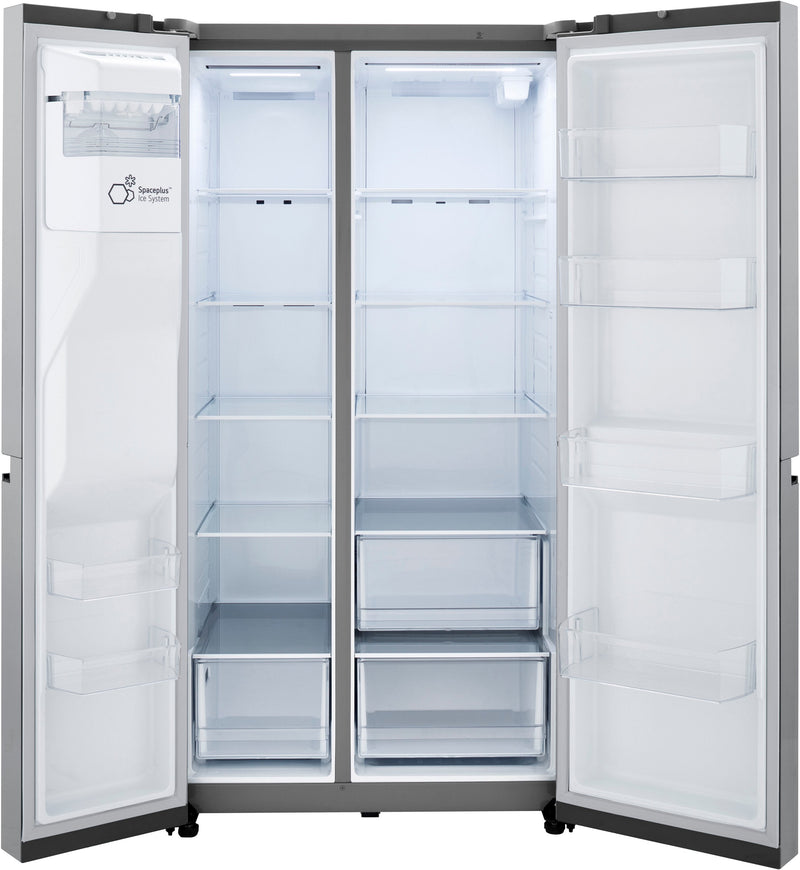 23 Cu. Ft. Side-by-Side Counter-Depth Refrigerator with Smooth Touch Dispenser - Stainless steel