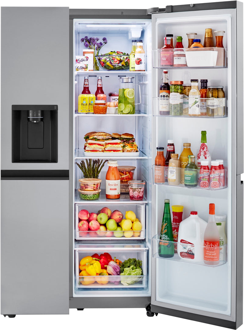 23 Cu. Ft. Side-by-Side Counter-Depth Refrigerator with Smooth Touch Dispenser - Stainless steel