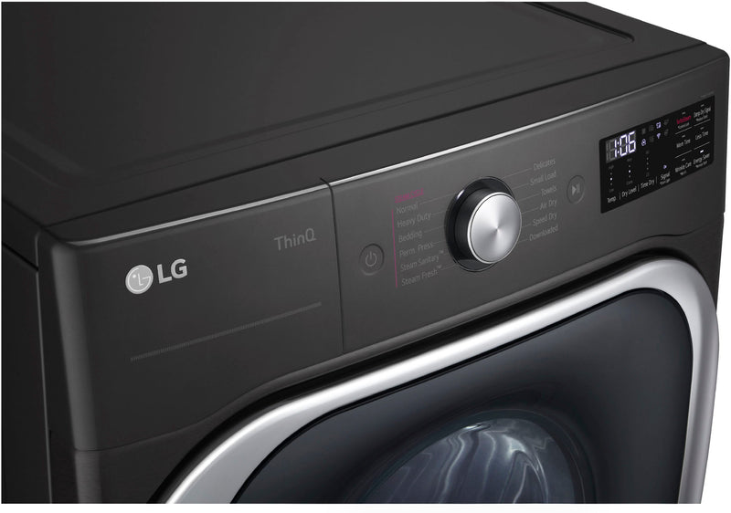 9.0 Cu. Ft. Stackable Smart Electric Dryer with Steam and Built-In Intelligence - Black steel