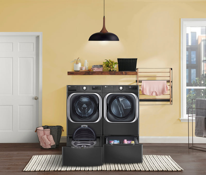 9.0 Cu. Ft. Stackable Smart Electric Dryer with Steam and Built-In Intelligence - Black steel