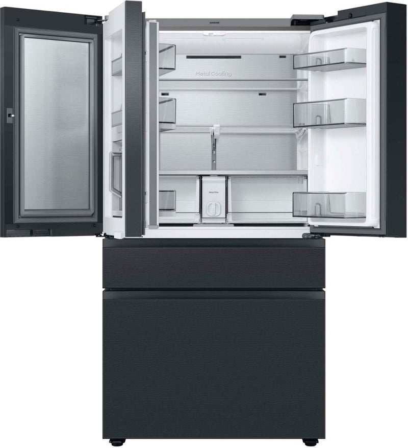 Samsung BESPOKE 29 cu. ft. 4-Door French Door Smart Refrigerator with Family Hub - Matte Black Steel