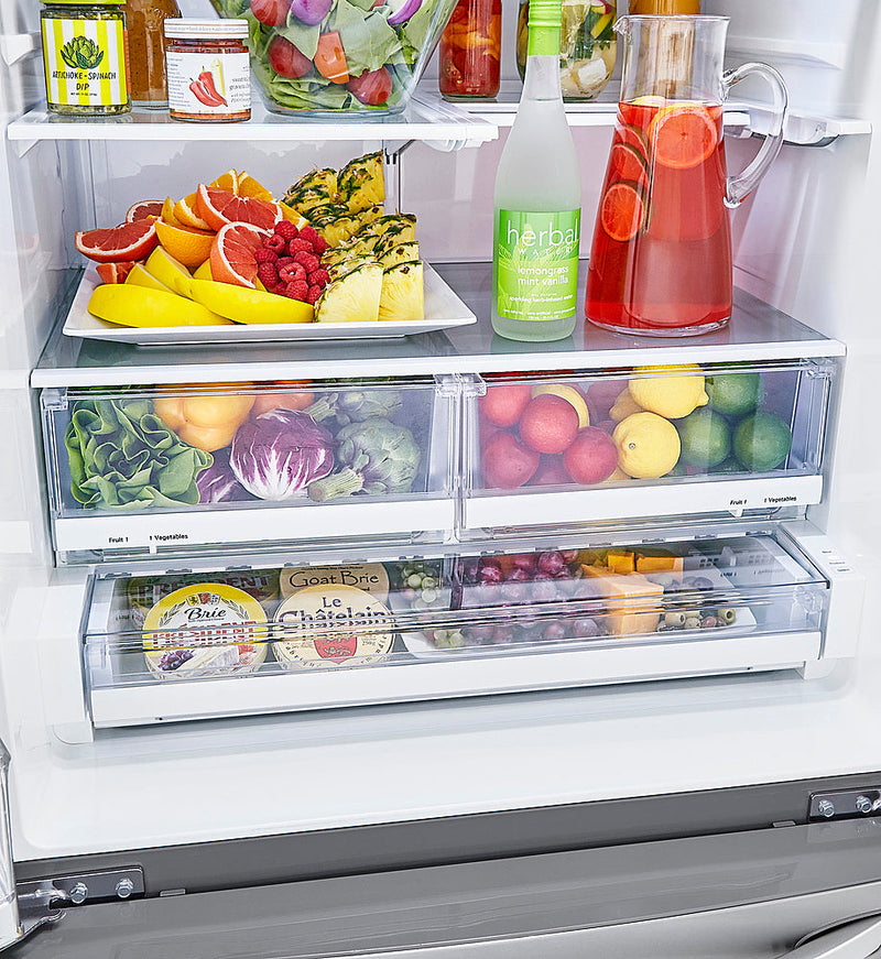 25 Cu. Ft. French Door Smart Refrigerator with Slim SpacePlus Ice - Stainless steel