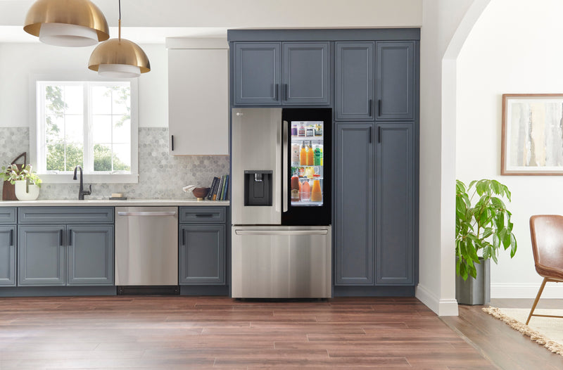 LG - 26 Cu. Ft. French Door Counter-Depth Smart Refrigerator with InstaView - Stainless steel