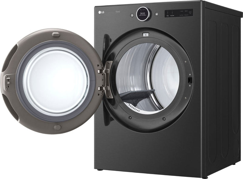 7.4 cu. ft. Smart Electric Dryer with TurboSteam and AI Sensor in Black Steel