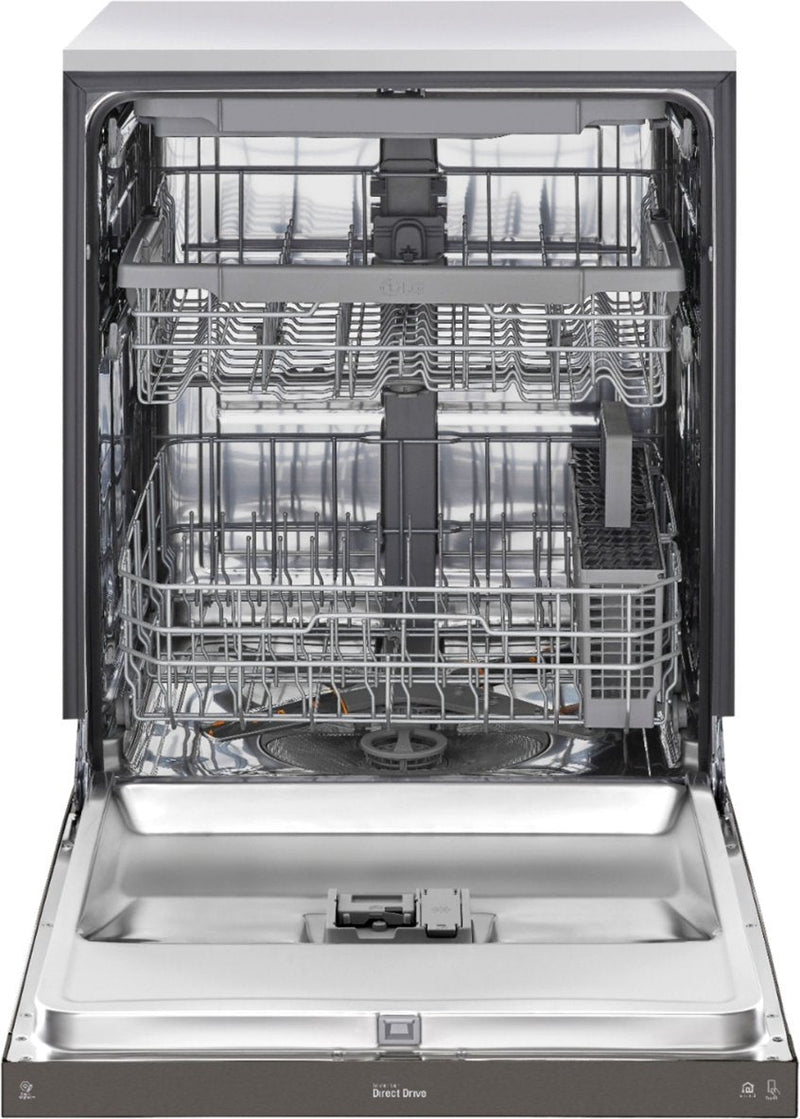 LG 24 in. Front Control Dishwasher in PrintProof Black Stainless Steel