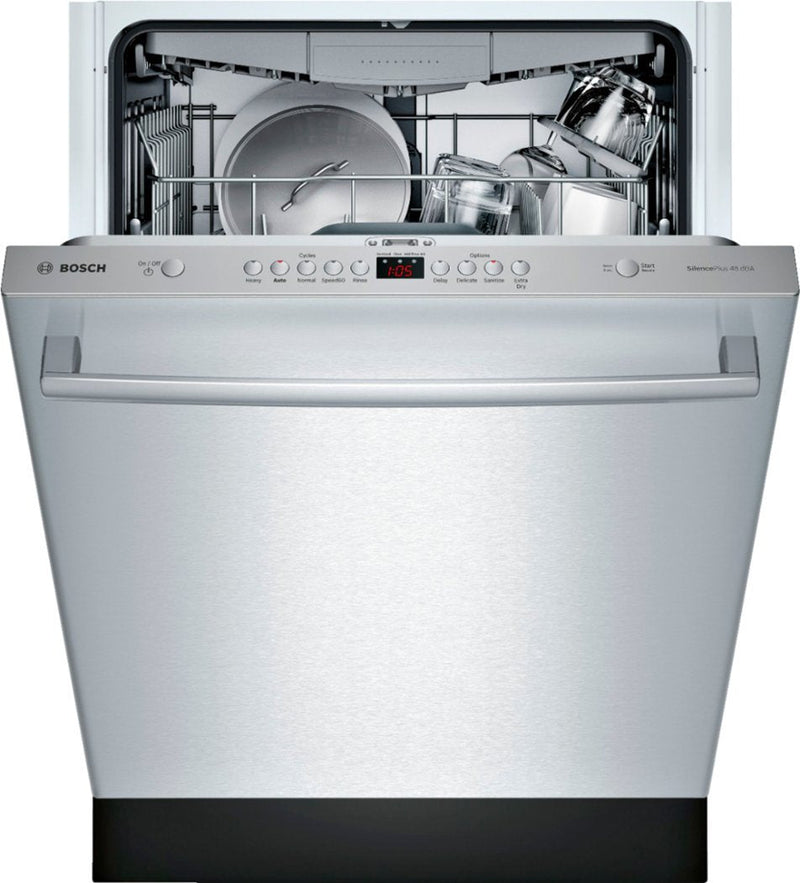 Bosch 100 Series 24 in Top Control Built-In Tall Tub Stainless Steel Dishwasher w/ Hybrid Stainless Steel Tub