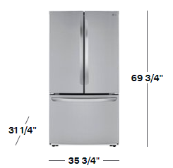 23 cu. ft. French Door Refrigerator w/ Glide N' Serve in PrintProof Stainless Steel, Counter Depth