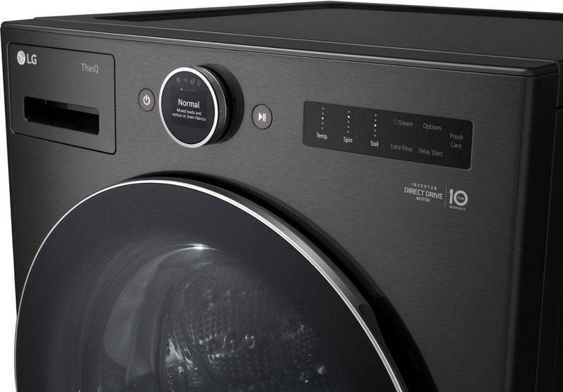 LG - 5.0 cu. ft. Mega Capacity Smart Front Load Washer with AI DD® 2.0 Built-In Intelligence & TurboWash® 360°