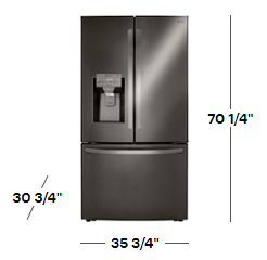 Clearance LG 24 Cu. Ft. French Door Counter-Depth Smart Refrigerator with Craft Ice