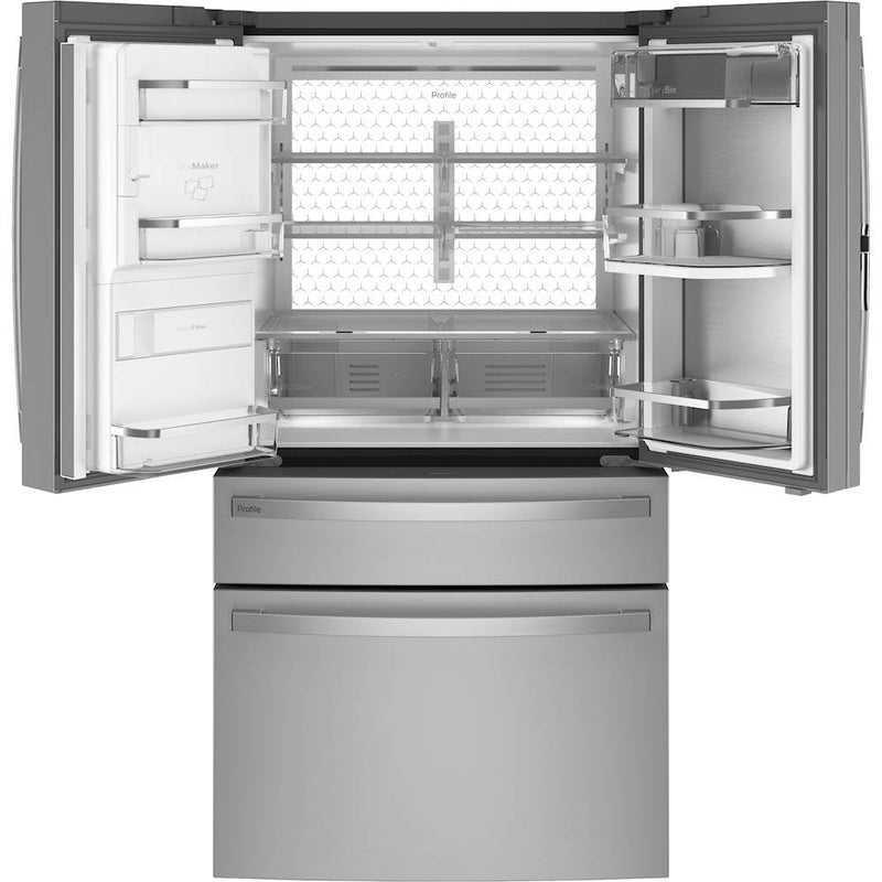 GE Profile - 27.9 Cu. Ft. 4-Door French Door Smart Refrigerator with Door-In-Door - Stainless steel