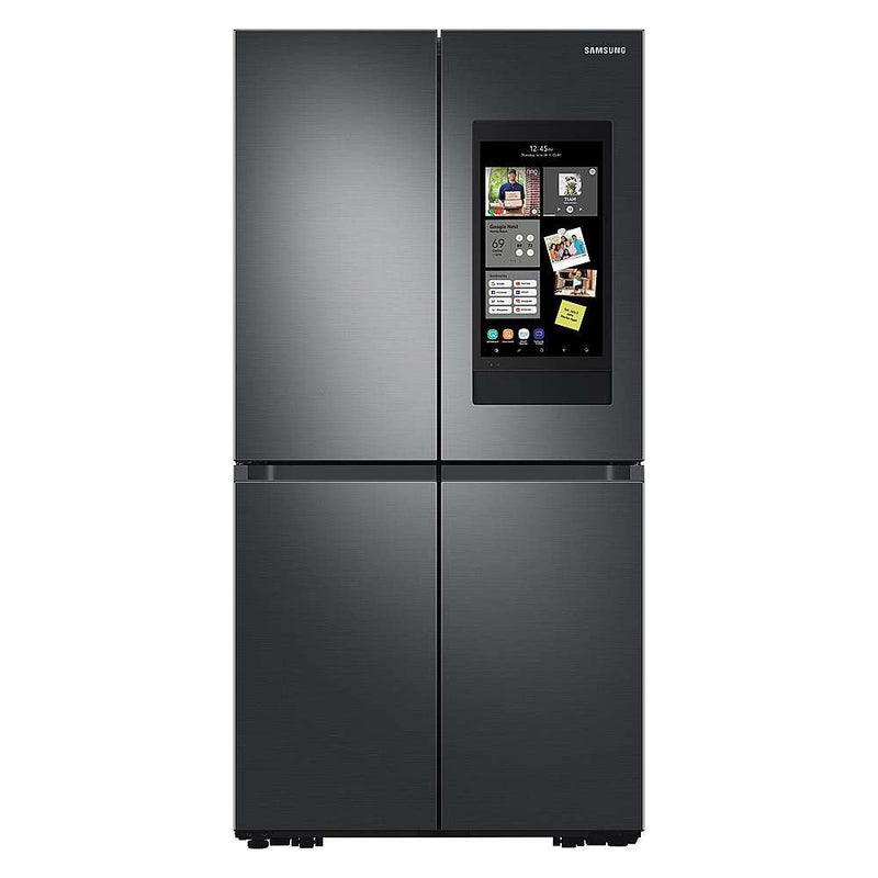 Clearance Samsung - 29 cu. ft. Smart 4-Door Flex™ Refrigerator with Family Hub™ and Beverage Center in Black Stainless Steel