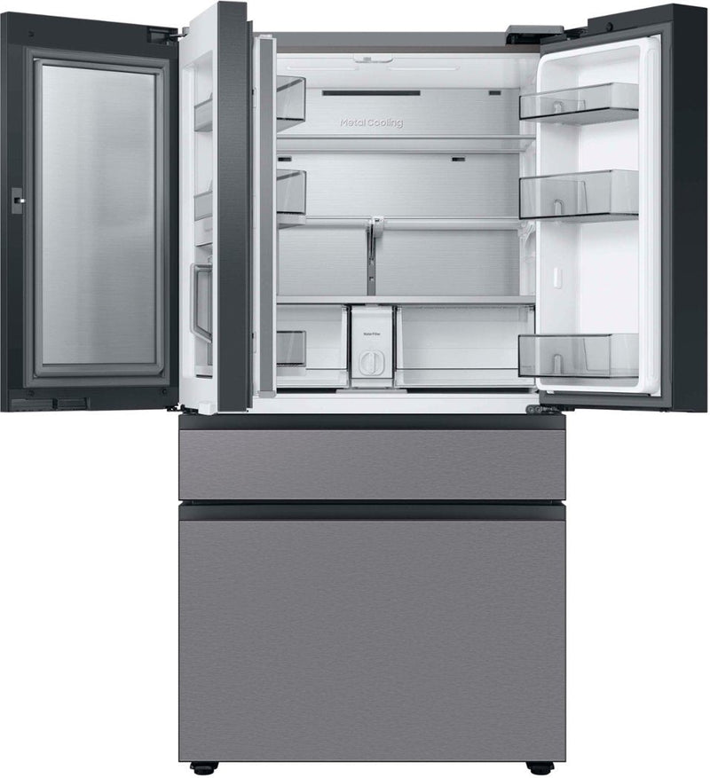 Samsung - Bespoke 23 cu. ft. 4-Door French Door Smart Refrigerator with Beverage Center, Counter Depth