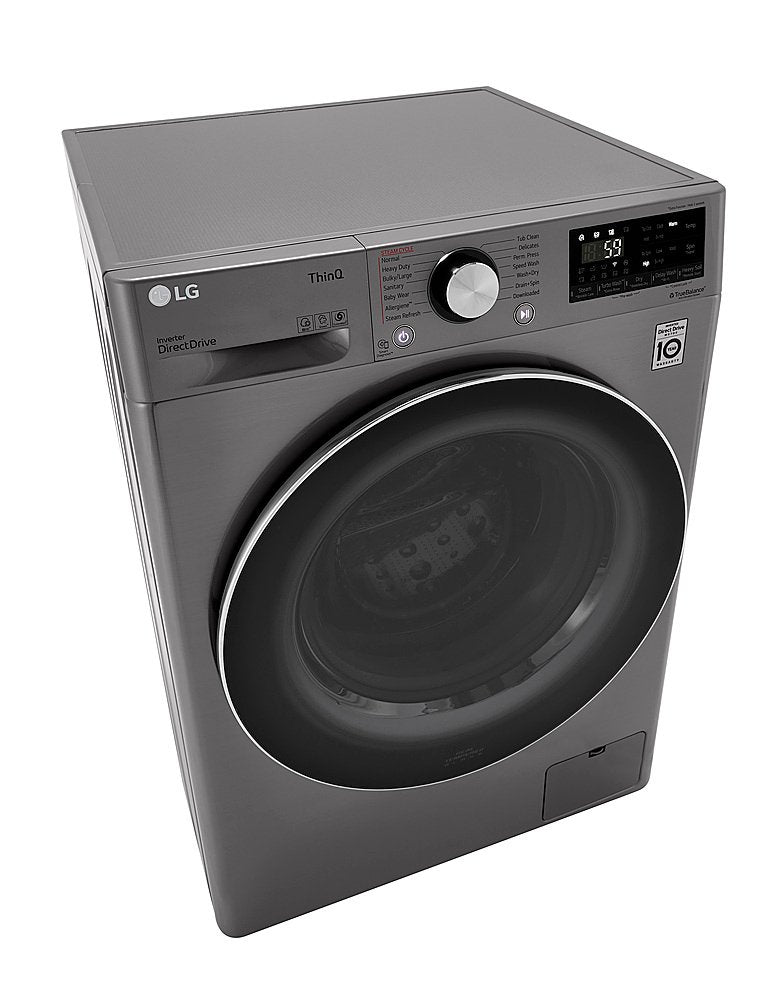 LG 24 in. W 2.4 cu. ft. All-in-One Compact Smart Front Load Washer & Ventless Dryer Combo with Steam in Graphite Steel