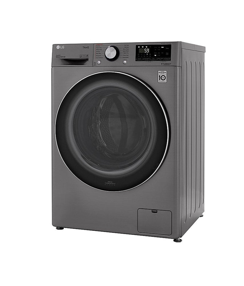 LG 24 in. W 2.4 cu. ft. All-in-One Compact Smart Front Load Washer & Ventless Dryer Combo with Steam in Graphite Steel