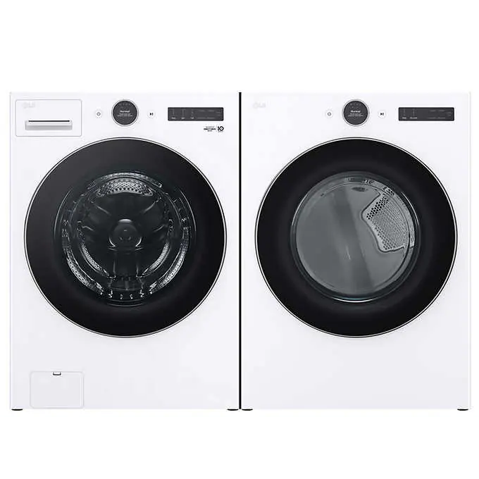 LG 4.5 cu. ft. Smart Front Load Washer with TurboWash 360 and 7.4 cu. ft. ELECTRIC Dryer with AI Sensor Dry and TurboSteam