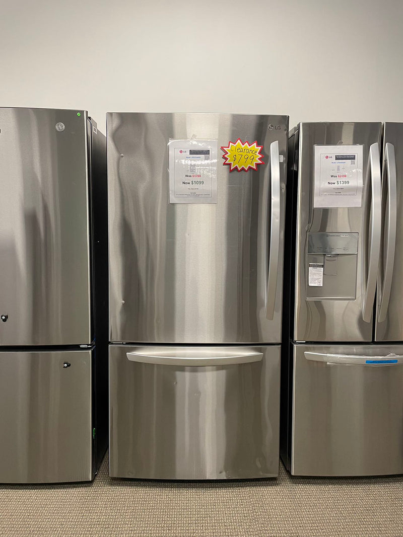 Clearance Never Used LG 26 Cu. Ft. Bottom-Freezer Refrigerator with Ice Maker - Stainless steel