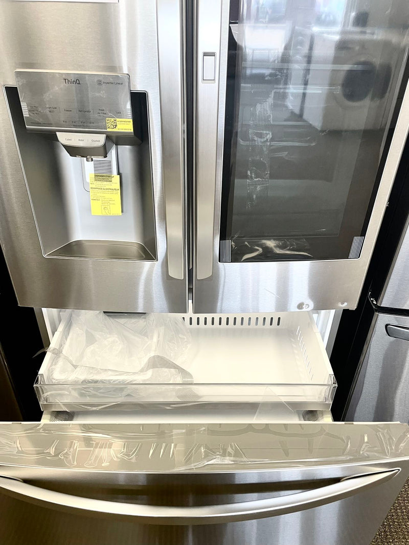 Clearance LG 24 Cu. Ft. French Door-in-Door Counter-Depth Smart Refrigerator with Craft Ice and InstaView - Stainless steel