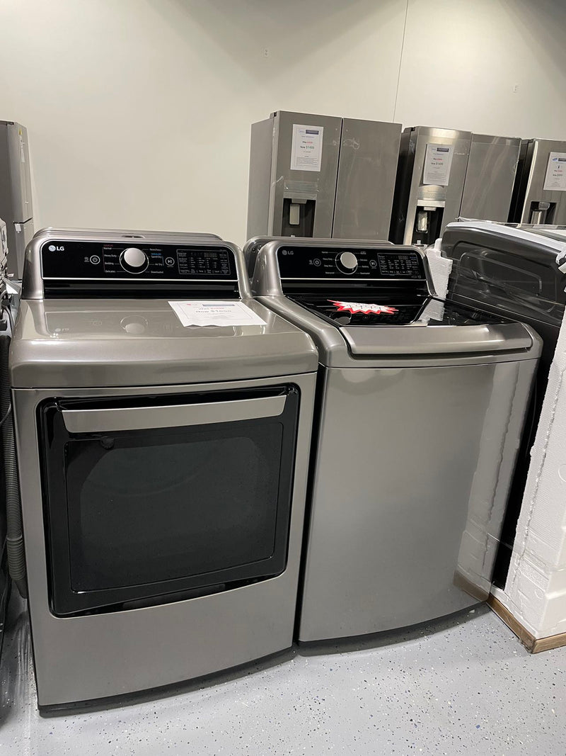 LG 5.5 cu. ft. Top Load Washer with TurboWash3D and 7.3 cu. ft. ELECTRIC Dryer with EasyLoad Door