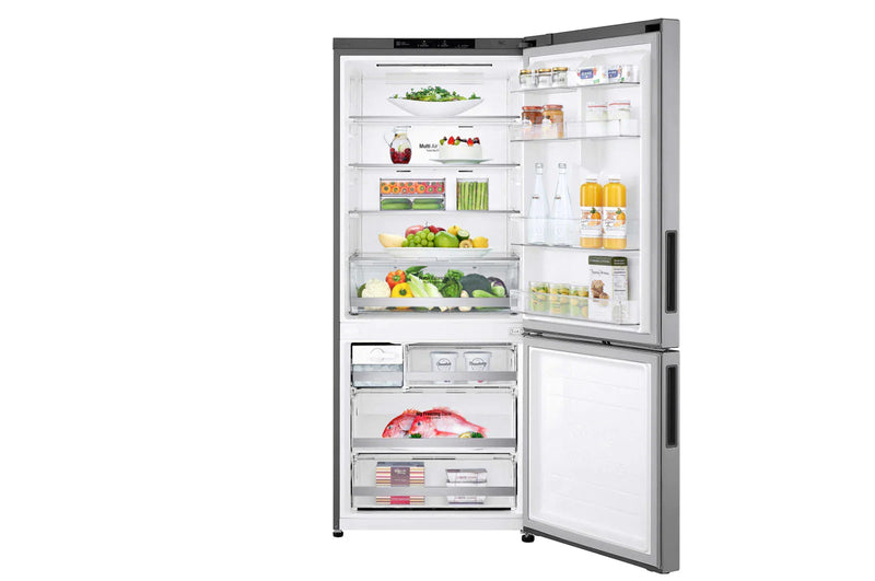 27.4 in. W 15 cu. ft. Bottom Freezer Refrigerator w/ Door Cooling, Multi-Air Flow and SmartDiagnosis in Platinum Silver