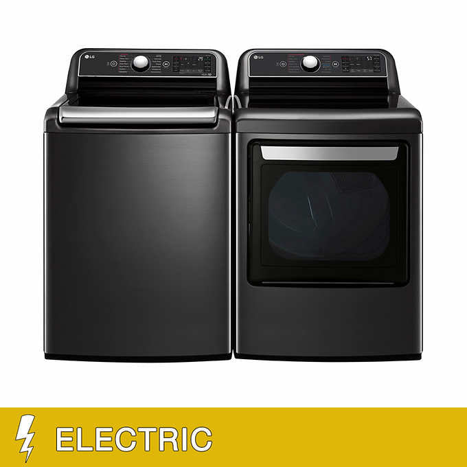 LG 5.5 cu. ft. Top Load Washer with Allergiene Cycle and 7.3 cu. ft. Dryer with TurboSteam