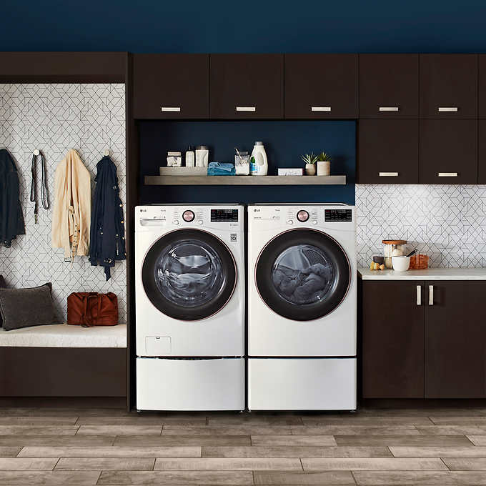 LG 4.5 cu. ft. Front Load Washer with TurboWash 360° and 7.4 cu. ft. ELECTRIC Dryer with TurboSteam and Built-In Intelligence