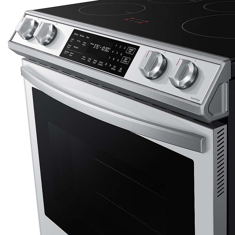 Samsung Bespoke 30-in Smart Slide In Induction Range with Self-cleaning, Air Fry Convection, and Steam Cleaning