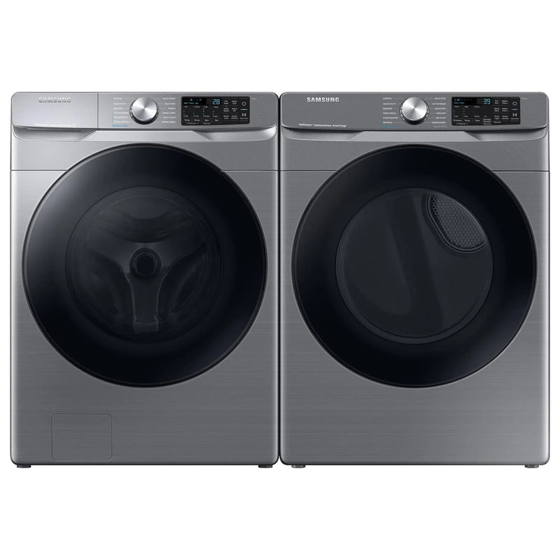 Samsung 4.5 cu. ft. Large Capacity Smart Front Load Washer with Super Speed Wash and 7.5 cu. ft. Smart ELECTRIC Dryer with Steam Sanitize+